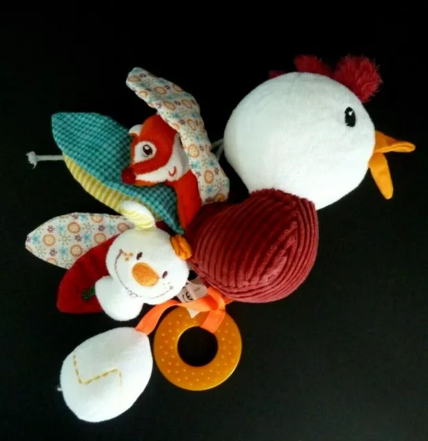 S9. Doudou Peluche Hochet Lilliputiens Oiseau Poule D'activite Vibrant - Ttbe