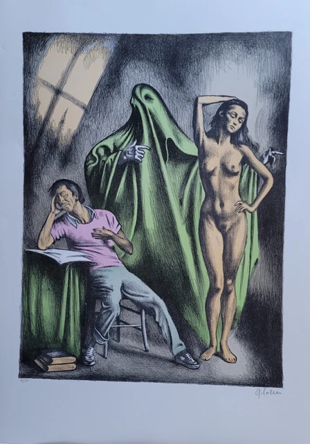 Gregorio Sciltian   litografia a colori  " Sogno di un regista "