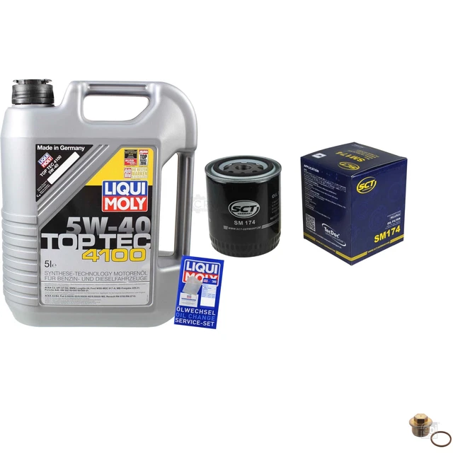 Sct Germania Filtro Olio 5 L Motore Liqui Moly 3701 Top Tec 4100 5W-40 per Audi