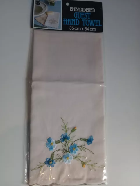 Vintage Embroidery Broderie Embroidered Guest Hand Towel orig.packaging 35x54cm