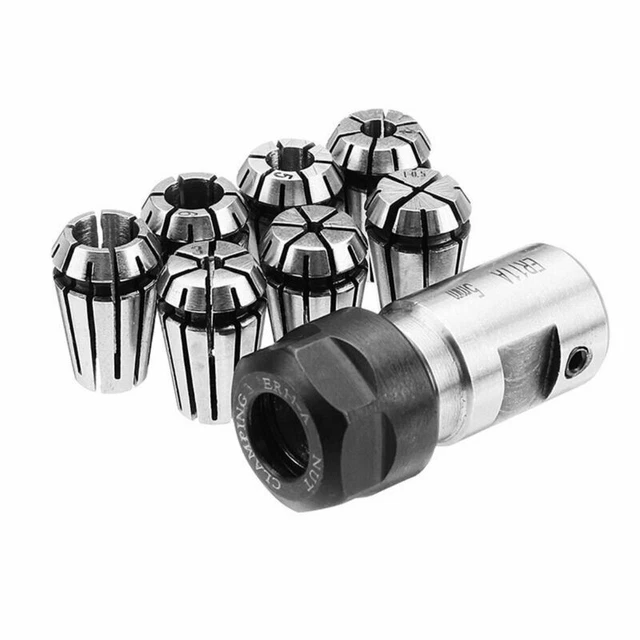 7pcs ER11 Spring Collet Set With-ER11A 5mm Extension Rod For CNC Machine Tools