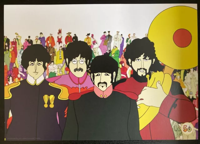 The Beatles 'Yellow Submarine' 50th Anniversary Pack / 4 Post Cards + 1 Stickers