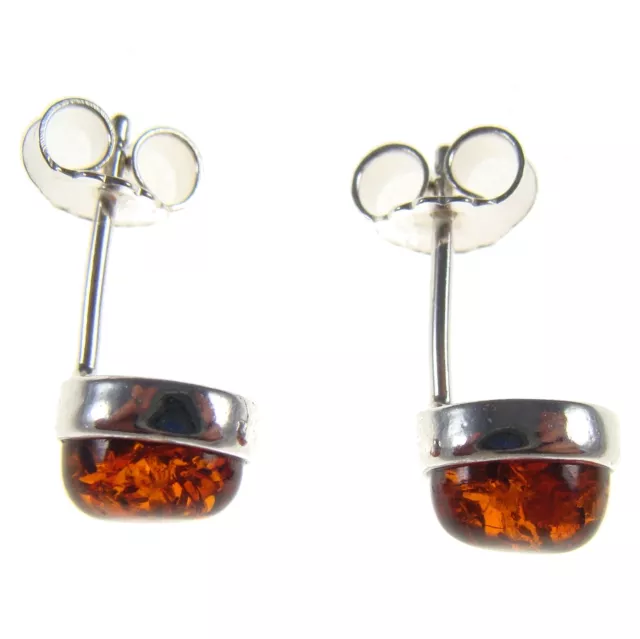 Baltic Amber Sterling Silver 925 Ladies Designer Stud Earrings Jewellery Jewelry