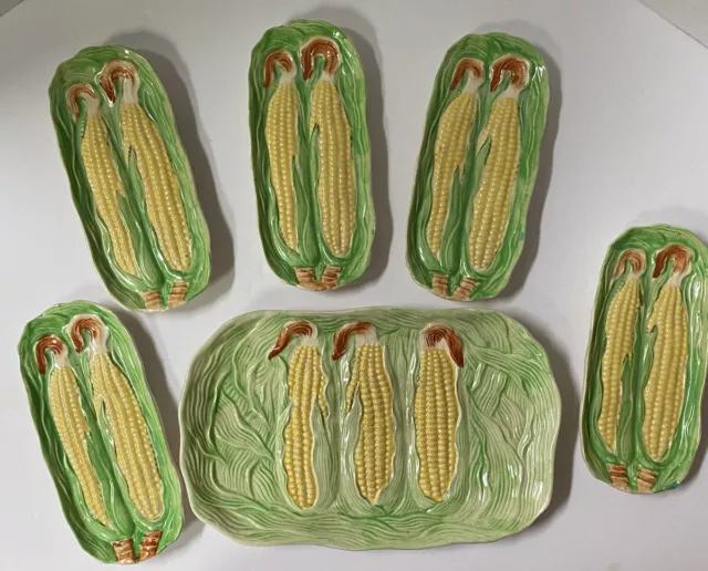 Mid Century Ceramic Corn Platter Dish Set Vintage Japan Vintage