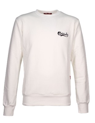 Carlsberg Carlsberg felpa da uomo colore panna con ricamo CBU5164 felpa invernale uomo NEW 