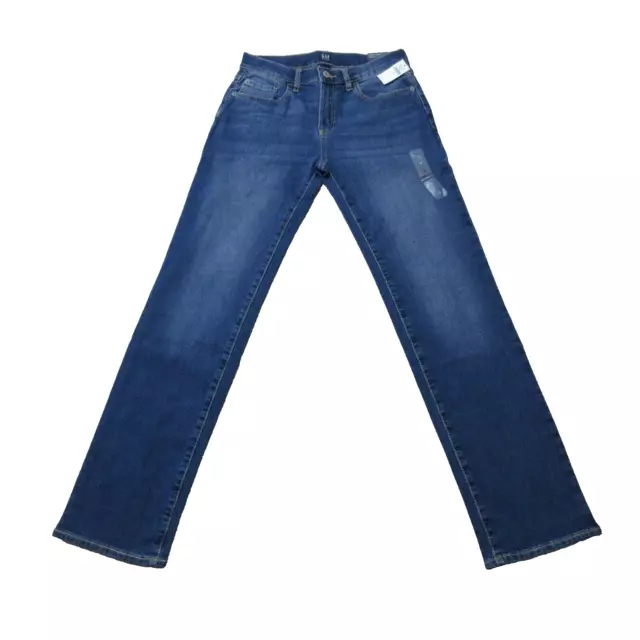 Jeans originali stretch GAP ragazzi età 16 blu lavaggio medio denim dritti casual nuovi con etichette