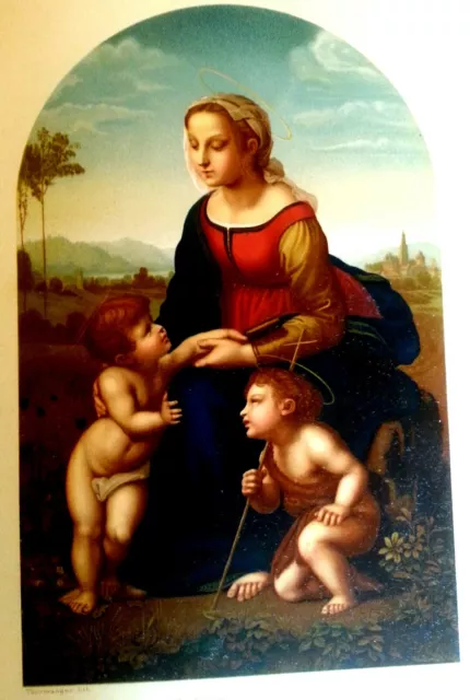 Vierge à l'Enfant TABLEAU de RAPHAEL MUSEE du LOUVRES chromolithographie 19ème