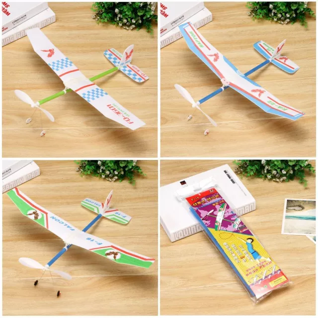 Toys for Students Foam Plane Rubber Bands Power Flying Glider Aircraft Toy