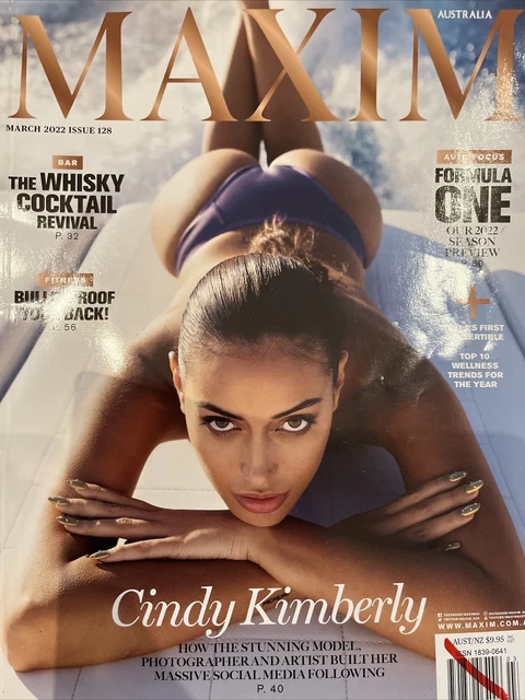 MAXIM MAGAZINE CINDY Kimberly Cover March 2022 Issue 128 Formula 1 Preview  $7.99 - PicClick AU