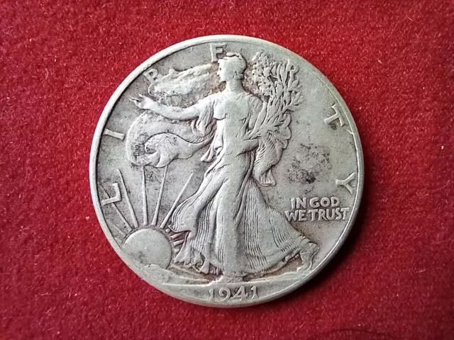 USA Amerika 1/2 Half Dollar 1941 Walking Liberty Weißkopfseeadler 900er Silber