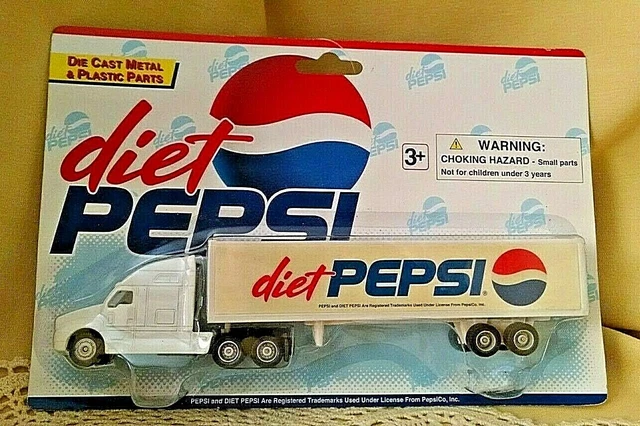 Diet Pepsi Truck Tractor Trailer Semi Die Cast Special Edition Golden Wheel Nos.
