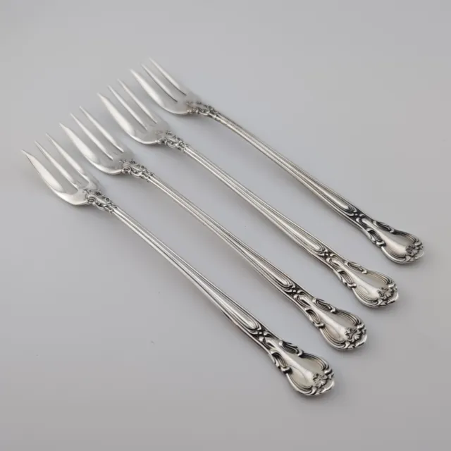 Gorham Chantilly Sterling Silver Cocktail Forks - 5 1/2" - Set of 4