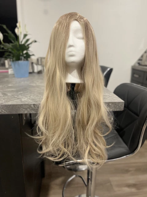 Remy 100% human lace cap wig. 26-28” Buttery Blonde Straight Smooth Texture Remy 100% human lace cap wig. 26-28” Buttery Blonde Straight Smooth Texture