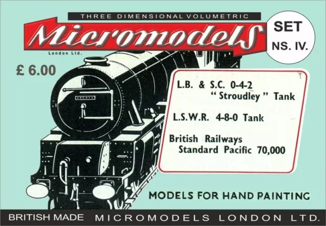 Micromodels "SET NS. IV" LB&SC 0-4-2 “Stroudley” Tank, LSWR 4-8 ... Kartonmodell