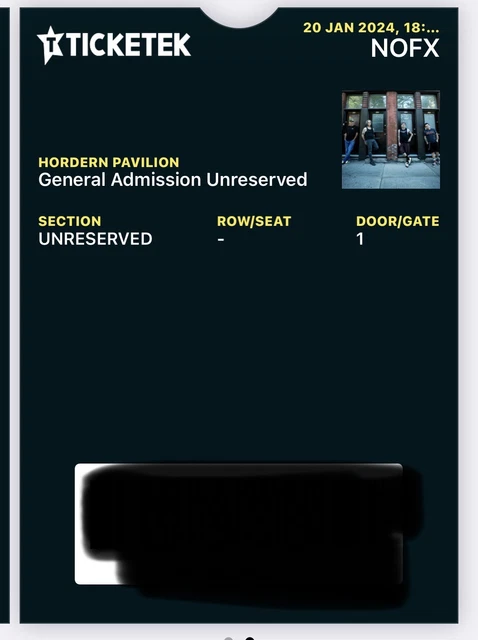 NOFX Tickets x2 The Hordern Pavilion Sydney Saturday 20/1/2024