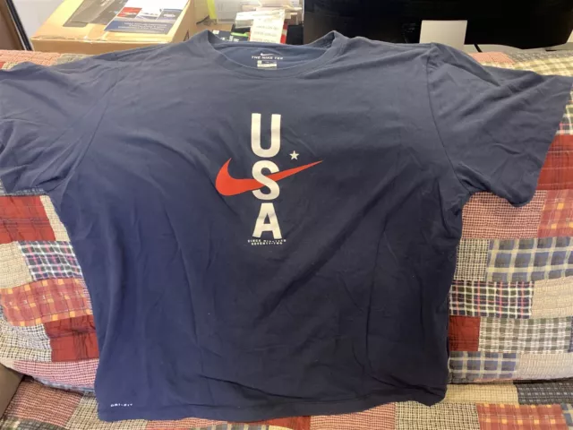 Camiseta Nike Dri-Fit EE. UU. America Swoosh Talla XXL 2XL Usada, ¡usada UNA VEZ!
