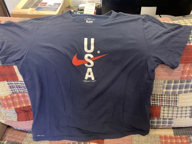 Nike Dri-Fit T Shirt USA America Swoosh Size XXL 2XL Pre Owned, Worn ONCE!