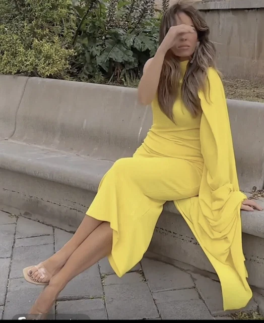 long knit cape dress zara LONG KNIT CAPE DRESS