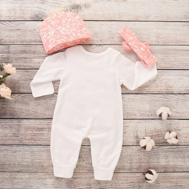 Set tuta cappello fascia per bambine neonate LITTLE SISTER abbigliamento vestiti 3