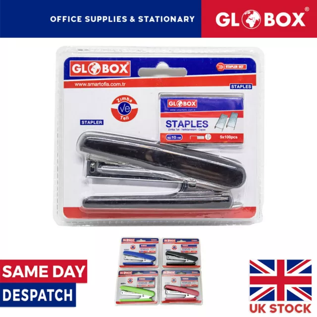 Stapler Set and Staples Set - 5 x 100pcs Staples - Home Office Desk School