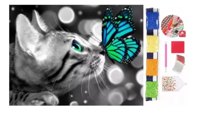 5D Diamond Painting Stickerei 30x40cm Bilder Set KATZE Malen nach Zahlen DIY