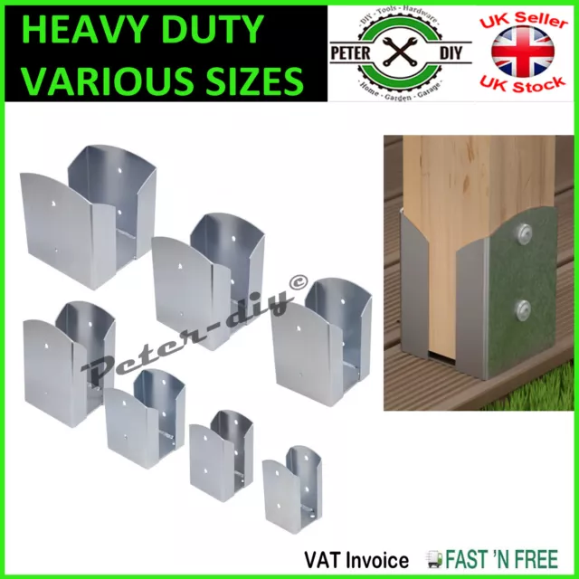 Heavy Duty Galvanised Bolt Down SQUARE POST SUPPORT Fence Foot Base Pergola Shoe