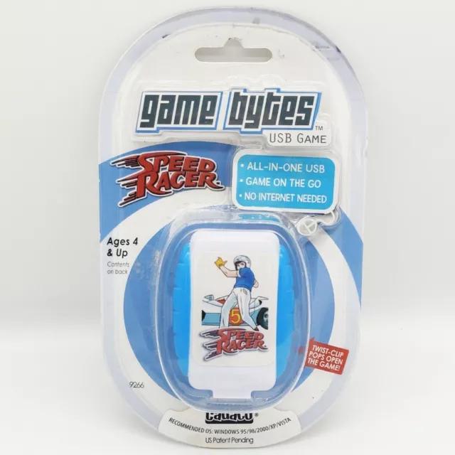 2009 Game Bytes Speed Racer Plug and Play USB Game by Cadaco New on Card