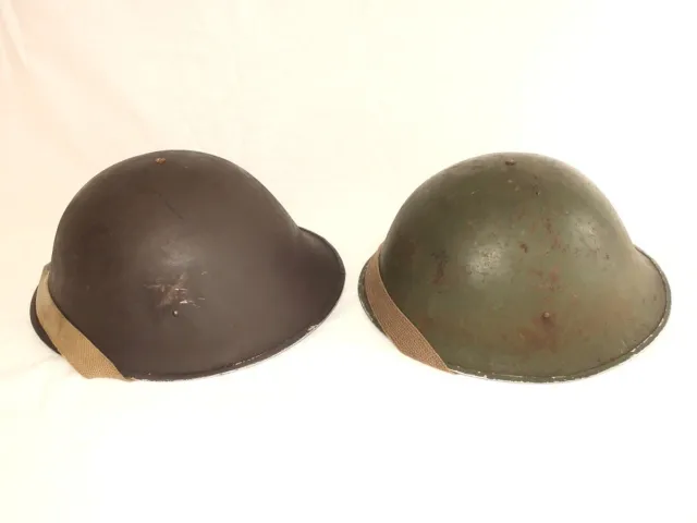 2 x WW2 Britischen Armee Mk 3 Stahlhelme 1945 & 1949 D-Day Helm Mk III Stahlhelm