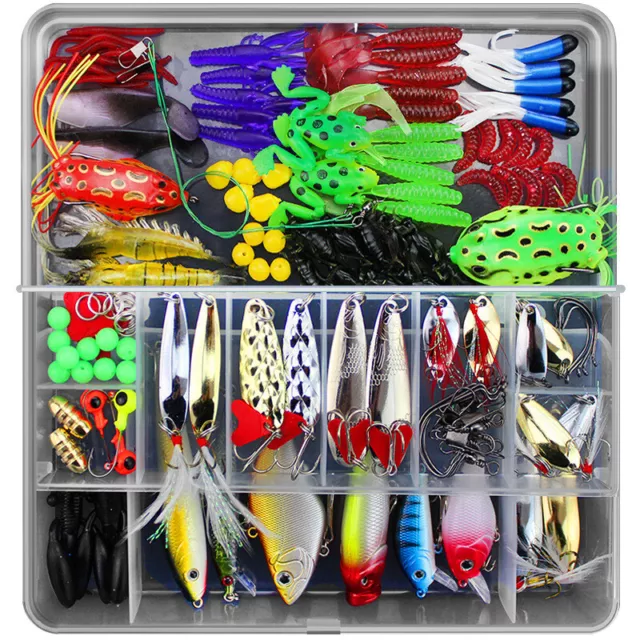 LOT 301PCS MIX Set Minnow Fishing Lures Popper Bass VIB Soft Hard