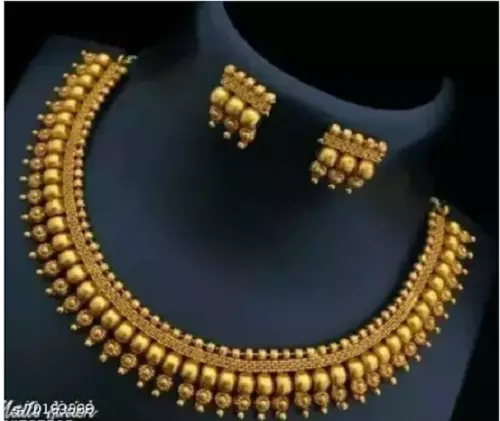 Gold Plated Jhumka Earrings Indian Bollywood Choker Necklace Bridal Jewelry Set