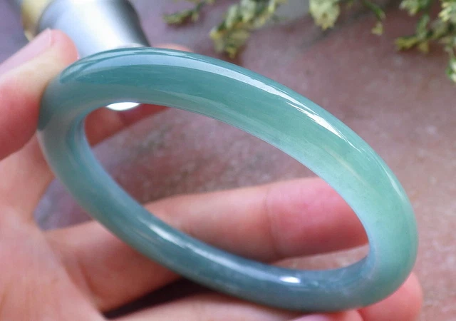 Certified Green Burma Natural A JADE Jadeite Circle Bangle Bracelet 52mm 600879