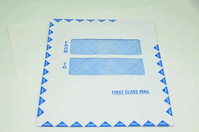 Double Window First Class Mail Envelope 9 1/2 x 12 - 100 Envelopes