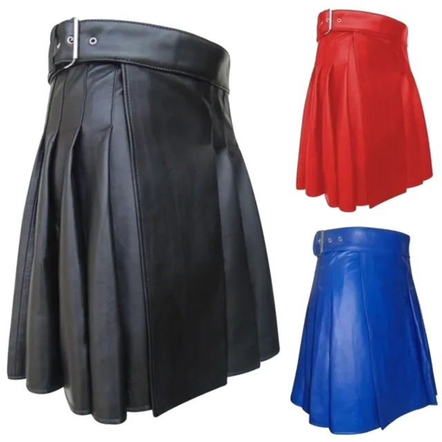 Scottish Cotton Kilt Deluxe Tartan Goth Leather Utility Kilts Highland Skirt