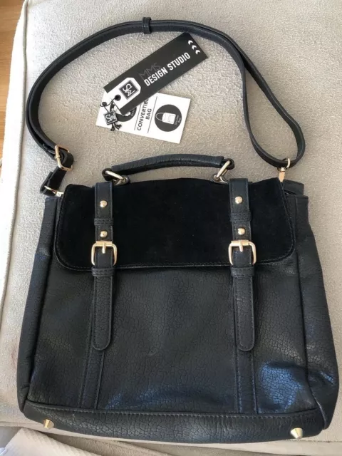 Purse MMS Design Studio Black leather Convertible backpack / handbag - A