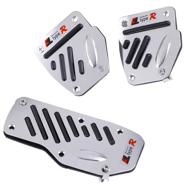 3PCS Non slip Manual Transmission MT CAR TRUCK CHROME PEDAL Foot PAD COVER-wf