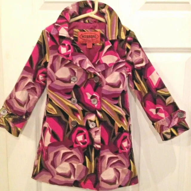 Missoni for Target Girls / Kids Velveteen Spring Trench Coat Size L / 2T-3T
