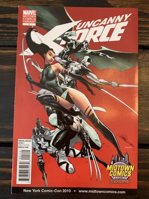 Marvel Comic: Uncanny X-Force 1 J Scott Campbell Variant Cover Midtown NYCC 2010