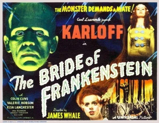 Vintage Old Movie Poster Bride Of Frankenstein 1939 03 Print A4 A3 A2 A1