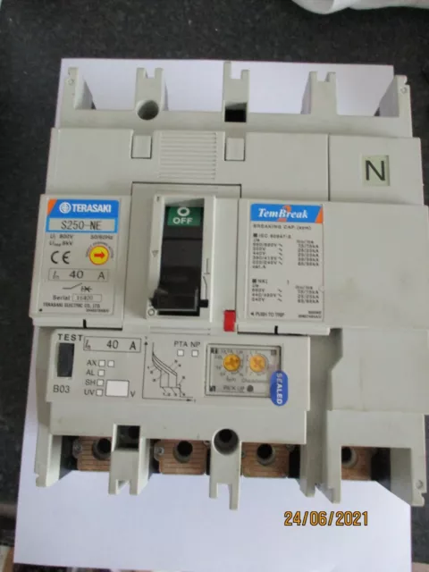 Terasaki Tembreak S250-Ne 40 Amp 4 Pole Mccb Circuit Breaker