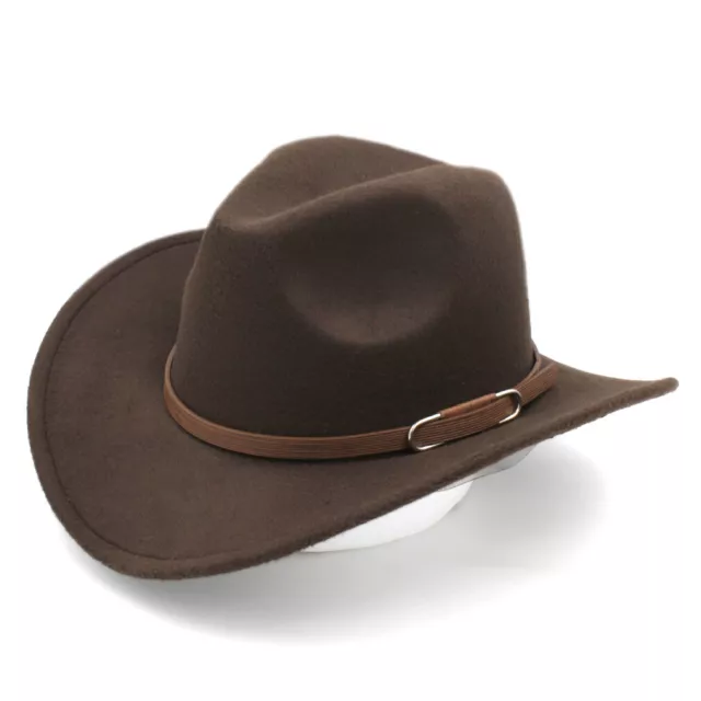 Western Kids Boys Cowboy Hat Wide Brim Sombrero Girls Cowgirl Cap Leather Belt