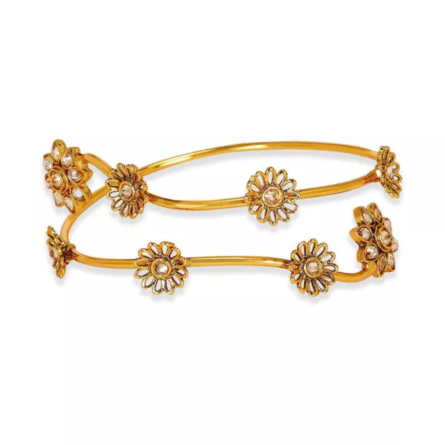 Traditoinal Gold Plated Copper Floral Anitque Adjustable Bajuband For Girls