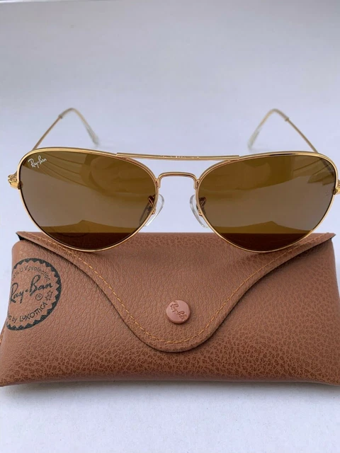 Ray-Ban Aviator Sunglasses 001/33 RB3025 Standard 58-14m Gold Frame & Brown Lens