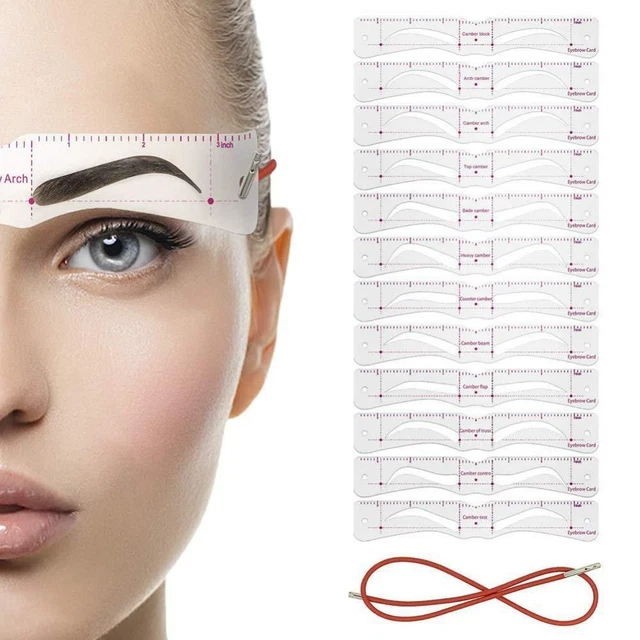 Plantilla de cejas 12 estilos cuidado modelador plantilla cejas sello