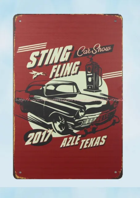 Sting Car Show Fling 2017 Azle Tekas automotive auto shop metal tin sign