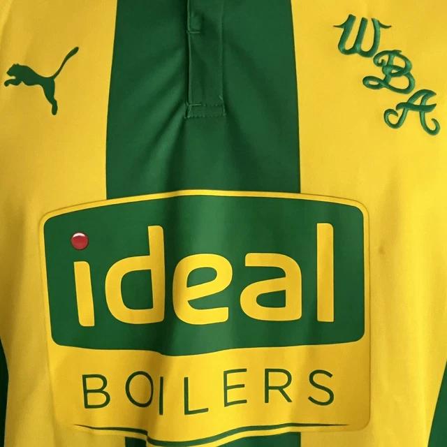 West Bromwich Albion FC WBA Puma 2018 2019 Away Green Yellow Football Shirt XXL 3
