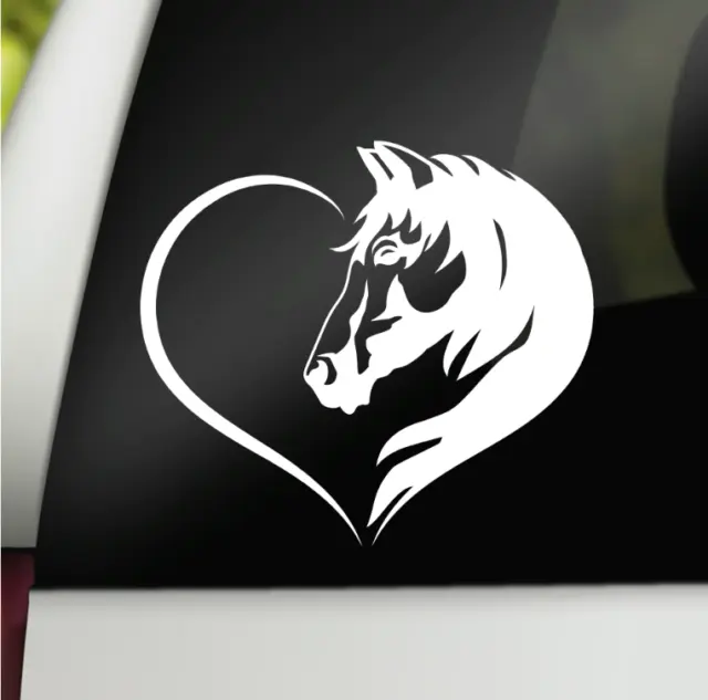 Heart Horse Decal, Horse Decal, Car Decal Window Laptop Vinyl Decal Sticker