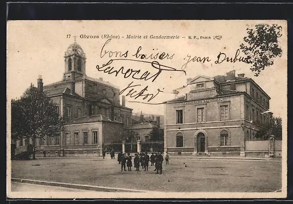 CPA Givors, Mairie et Gendarmerie 1918