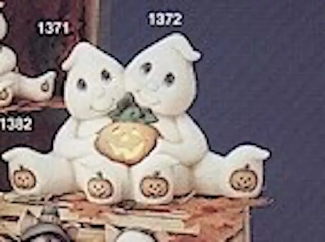 Big Ghost Cuddle w/ Pumpkin Unpainted  Ceramic Bisque Ready To Paint