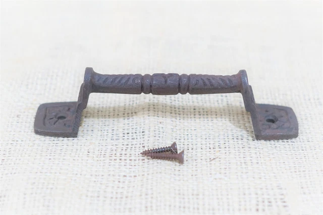 8 Cast Iron Rust Barn Handle Gate Pull Shed Door Handles Fancy Drawer Pulls 5