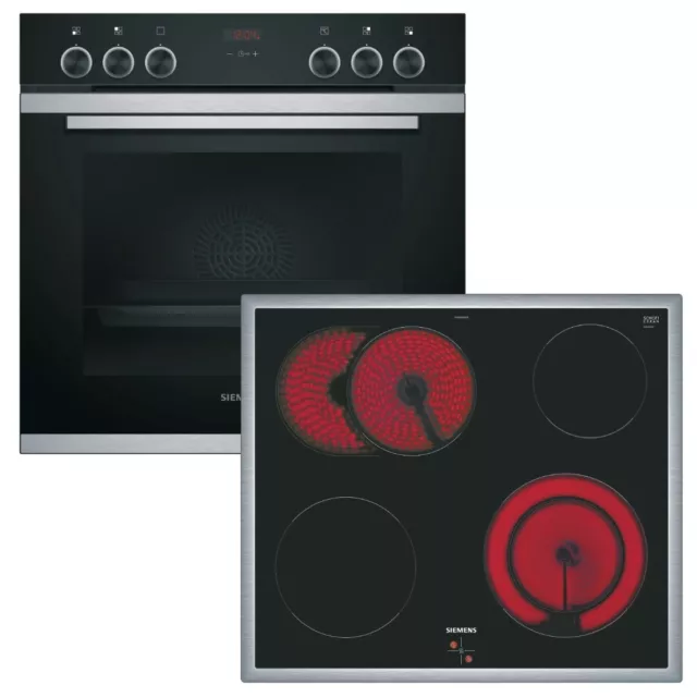 SIEMENS EQ211KA10 Herdset Heißluftbackofen + Glaskeramikkochfeld